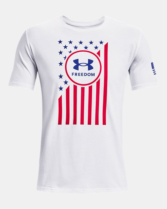 Men's UA Freedom Chest Flag T-Shirt, White, pdpMainDesktop image number 4